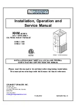 Preview for 1 page of Granby KHM-1/090 Installation, Operation And Service Manual