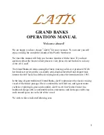 Preview for 1 page of Grand Banks Latis Operation Manual