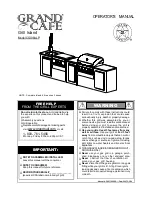 Preview for 1 page of Grand Cafe CGI08ALP Operator'S Manual