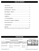 Preview for 2 page of Grand Canyon Gas Logs HCMVQMKLP Installation & Owner'S Manual