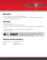 Preview for 3 page of Grand Slam 177BW24D Product Manual