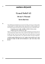 Preview for 3 page of Grand Soleil 43 Owner'S Manual