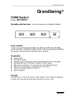 Preview for 1 page of Grandbeing GB07SW0501 Operating Instructions Manual