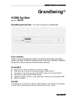 Preview for 1 page of Grandbeing SS0208 Operating Instructions Manual