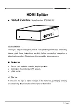 Preview for 5 page of Grandbeing Vision HD SP0104-U01 Operating Instructions Manual