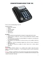 Preview for 1 page of Grandstream Networks Budge tone 100 User Manual