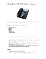 Preview for 1 page of Grandstream Networks BudgeTone 200 Instruction Manual