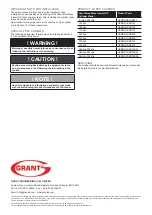 Preview for 2 page of Grant HPMONO/IND125 Installation, Servicing And User Instructions Manual