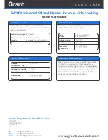 Предварительный просмотр 3 страницы Grant SV200 Quick Start Manual