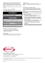 Предварительный просмотр 2 страницы Grant Vortex VTXBH1521 Installation And Servicing Instructions