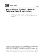 GRASS VALLEY AURORA PLAYOUT - S AND UPGRADE INSTRUCTIONS V7.1 Upgrade Instructions preview