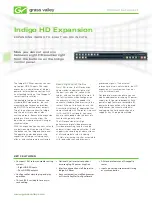 GRASS VALLEY INDIGO HD EXPANSION Datasheet preview