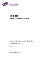 Preview for 1 page of GRASS VALLEY IPG-4901 Manual To Installation And Operation