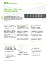 GRASS VALLEY JUPITER CONTROL PANEL LD16 - Datasheet preview