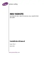 GRASS VALLEY MAV REMOTE Installation Manual preview