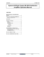 Preview for 1 page of GRASS VALLEY SHDSDA1 Operation Manuals