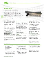 GRASS VALLEY SONATA - Datasheet предпросмотр