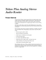 Preview for 7 page of GRASS VALLEY Triton Plus User Manual