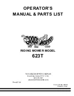 Grasshopper 623T Operator'S Manual & Parts List preview