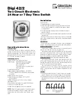 Предварительный просмотр 1 страницы Grasslin Digi 42/2 Operating Instructions