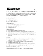 Preview for 2 page of GRAUPNER POWER SUPPLY 13.8V 0-8.5A Manual