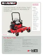 Gravely Pro-Master 252M Specification Sheet preview