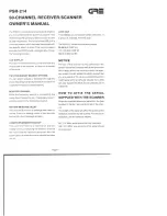 Preview for 1 page of GRE PSR-214 Owner'S Manual