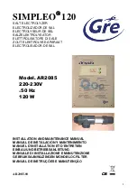 GRE SIMPLEO 120 AR2085 Installation And Maintenance Manual preview