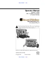 GREAT PLAINS 3P605NT Operator'S Manual preview