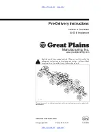 GREAT PLAINS CTA4000 Pre-Delivery Instructions preview