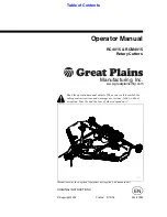 Предварительный просмотр 1 страницы GREAT PLAINS RC4015 Operator'S Manual