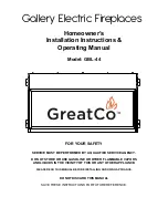 GreatCo Gallery GBL-44 Installation Instructions & Operating Manual предпросмотр