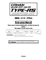 Preview for 1 page of GReddy TYPE-RS BRS-313 CT9A Instruction Manual