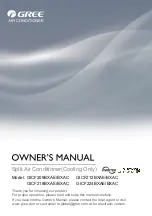 Gree GICF209BXAC Owner'S Manual preview