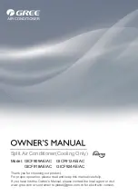 Gree GICF909AE/AC Owner'S Manual предпросмотр