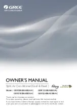 Gree GISF209BXAC Owner'S Manual preview