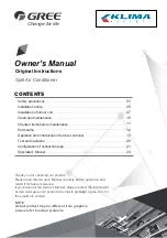 Gree GWC09ACC-K6DNA1C/I Owner'S Manual предпросмотр