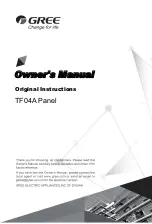 Gree TF04A Panel Owner'S Manual предпросмотр