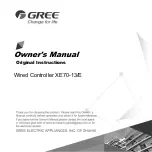 Preview for 1 page of Gree XE70-13/E Owner'S Manual