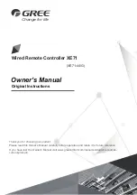 Gree XE71 Owner'S Manual предпросмотр