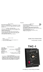 Green Air Products THC-1 Quick Start Instructions preview