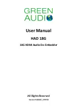 Green Audio HAD 18G User Manual preview