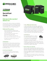 Green Cubes Lithium Safeflex Series Quick Start Manual предпросмотр