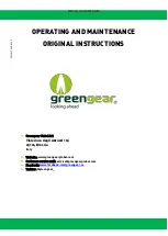 Preview for 222 page of Green Gear GE-2000 Operating And Maintenance Original Instructions