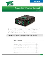 Preview for 1 page of Green-Go GGO-WBPX User Manual