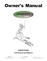 GREEN SERIES FITNESS CIR-EL7000-G Owner'S Manual preview