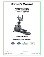 GREEN SERIES FITNESS CIR-EL7000E-G1 Owner'S Manual предпросмотр