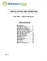 Предварительный просмотр 1 страницы GreenAire RAH-1000 series Installation And Operation Manual