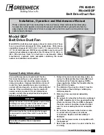 Greenheck Belt Drive Duct Fan BDF Installation, Operation And Maintenance Manual preview