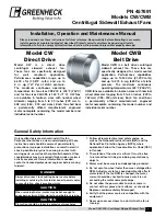 Greenheck Centrifugal Sidewall Exhaust Fans CW/CWB Installation, Operation And Maintenance Manual preview